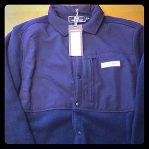 Vineyard Vines NWT Shirt Jacket Snap Fleece Blue M